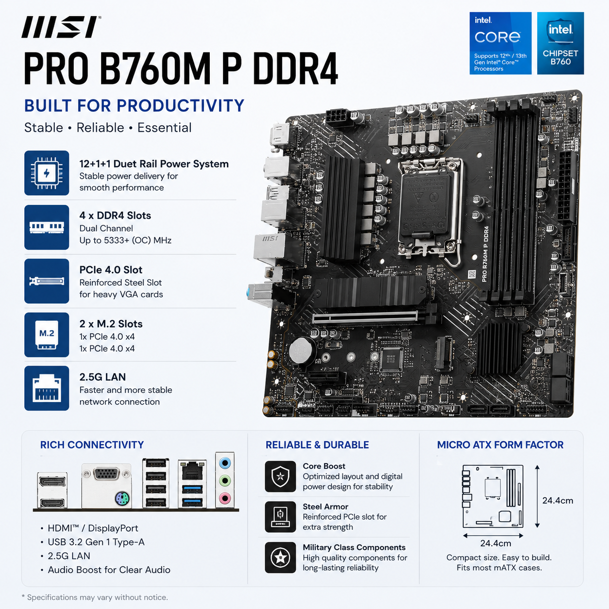 MSI PRO B760M P DDR4 (PRO-B760M-P-DDR4)