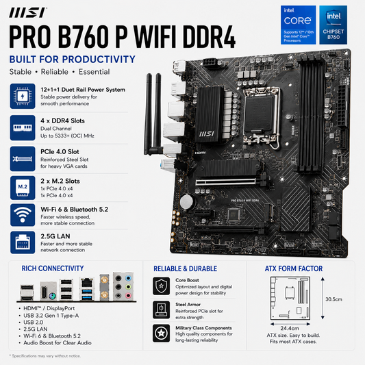 MSI PRO B760 P WIFI DDR4 (PRO-B760-P-WIFI-DDR4)
