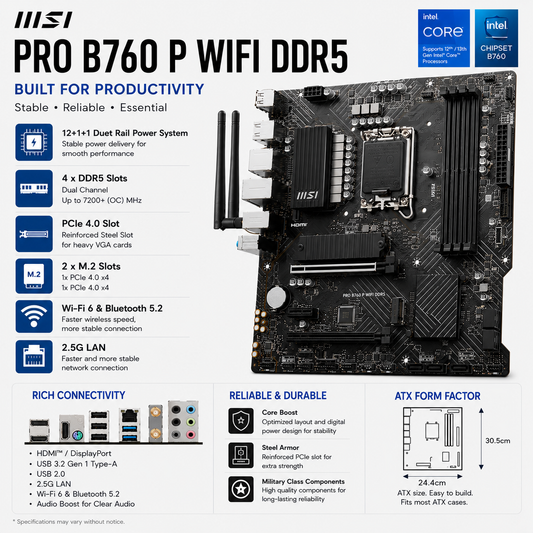 MSI PRO B760 P WIFI DDR5 (PRO-B760-P-WIFI)