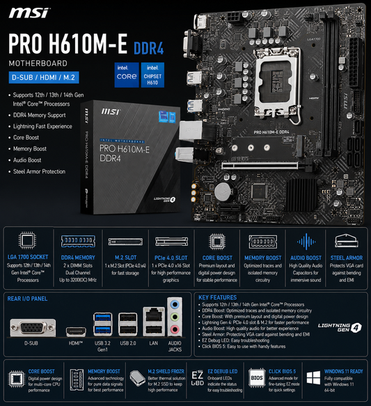 MSI PRO H610M-E DDR4 (PRO-H610M-E-DDR4)