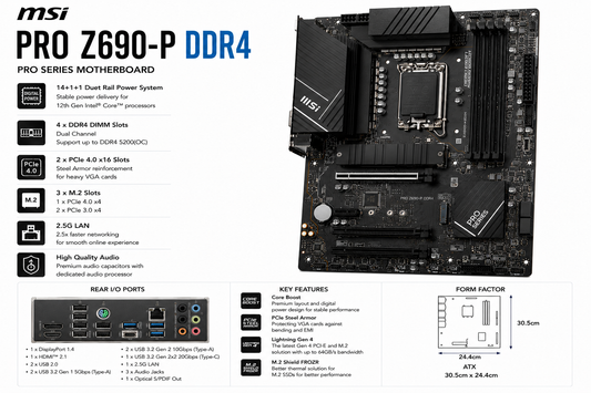 MSI PRO Z690 P DDR4 (PRO-Z690-P-DDR4)