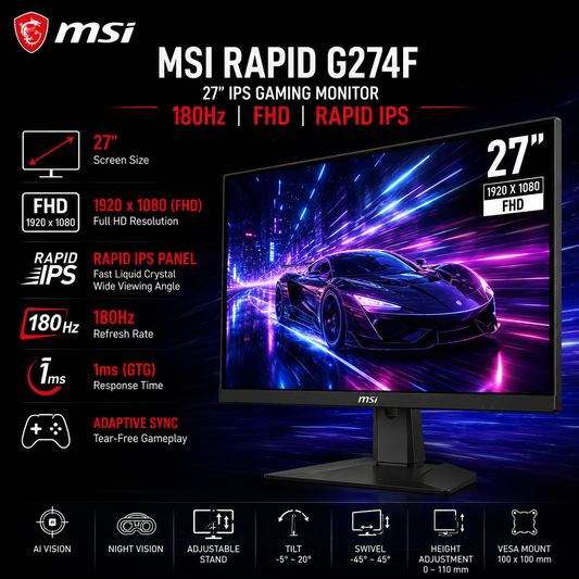 MSI Rapid G274F 27" IPS | 1920 x 1080 (FHD) | 180Hz (1920 x 1080 (FHD))