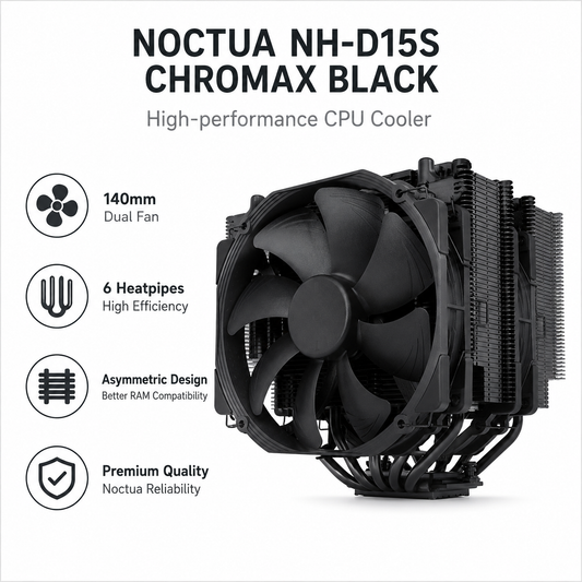 NOCTUA NH-D15S Chromax Black CPU Cooler (NH-D15S-CHROMAX.BLACK)