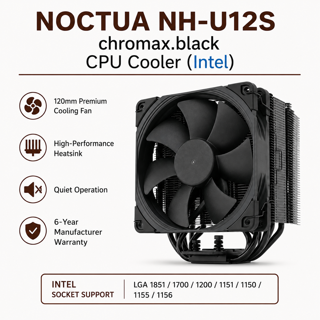 NOCTUA NH-U12S chromax black (NH-U12S-CHROMAX.BLACK)