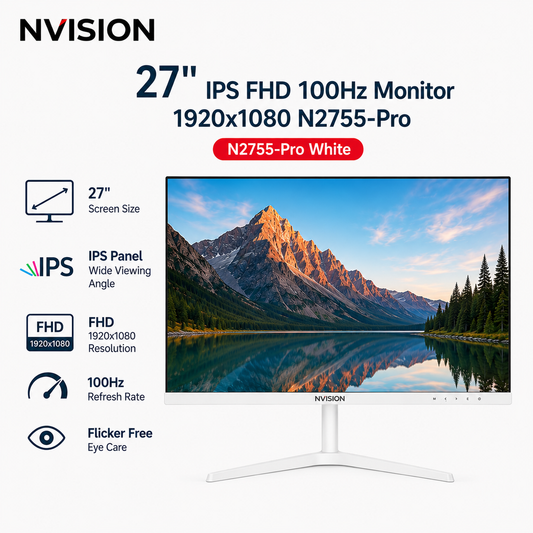 NVISION 27" IPS FHD 100Hz Monitor 1920x1080 N2755-Pro White (N2755PRO-W)