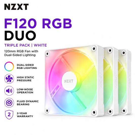 NZXT F120 RGB Duo Triple Pack White (RF-D12TF-W1)
