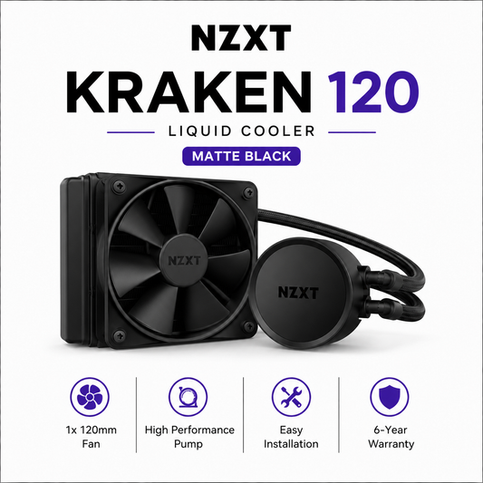 NZXT Kraken 120 (1x120mm) AIO Liquid Cooler - matte black (RL-KN36E-B1)