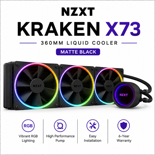 NZXT Kraken X73 RGB 360mm AIO Liquid Cooler - matte black (RL-KRX73-RW)