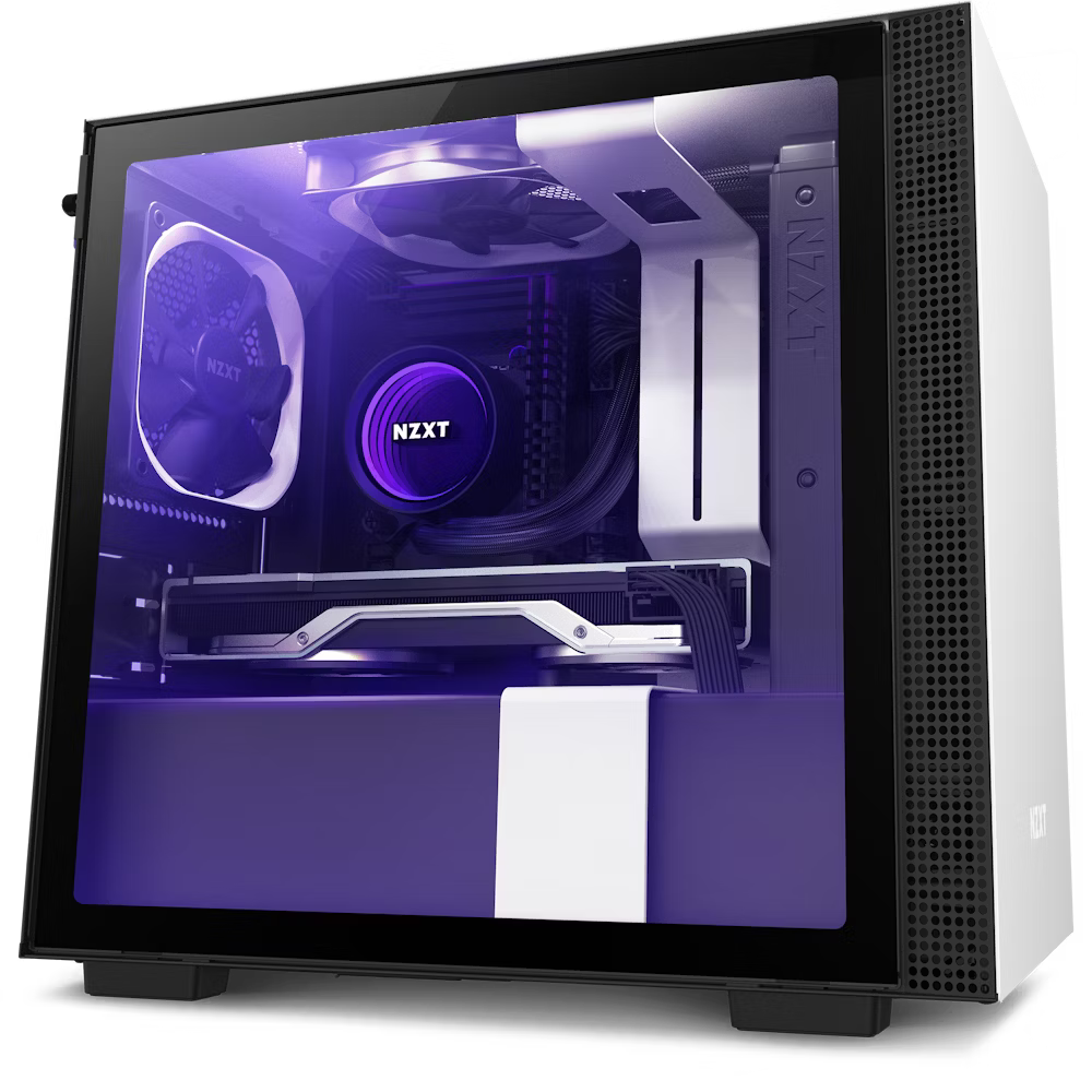 NZXT H210i Mini-ITX Case w/ Lightning & Fan Control 2fans Included - White/Black