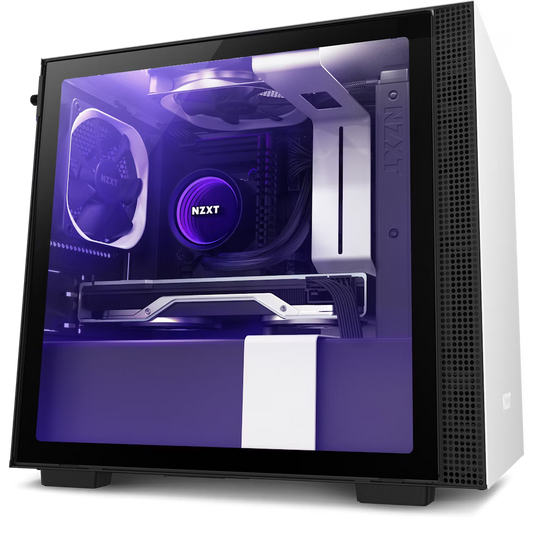 NZXT H210i Mini-ITX Case w/ Lightning & Fan Control 2fans Included - White/Black
