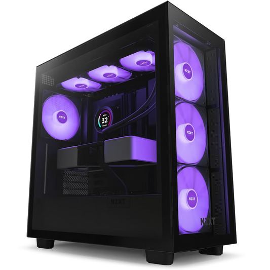 NZXT H7 Elite Premium Mesh Mid Tower Case 4fans Included - Black
