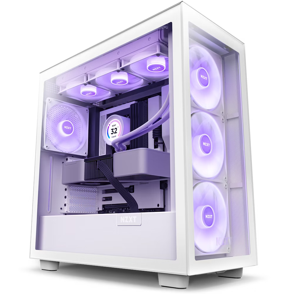 NZXT H7 Elite Premium Mesh Mid Tower Case 4fans Included - White