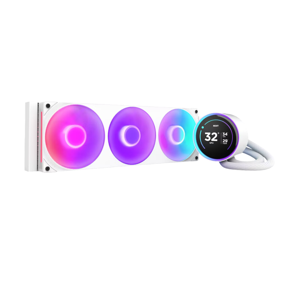 NZXT Kraken Elite 360 RGB 360mm LCD CPU Cooler - matte white
