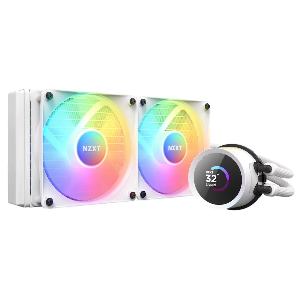 NZXT Kraken RGB 240mm White-1.54" LCD Display with 240x240 Reolution @ 30Hz Refresh Rate