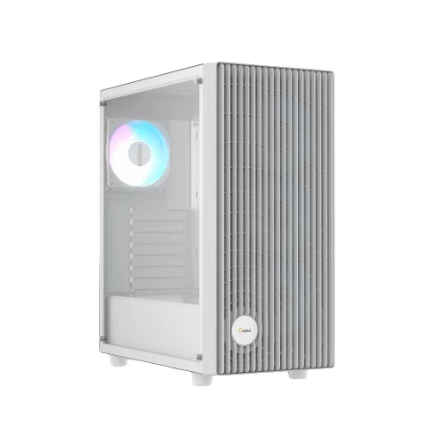 OCYPUS GAMMA C70 ARGB HIGH AIRFLOW FRONT PANEL W/ 4 ARGB FAN ATX CASE - WHITE