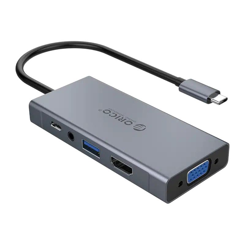 ORICO TYPEC ADAPTER 5IN1 GUN BLACK