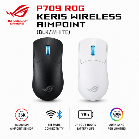 P709 ROG KERIS WIRELESS AIMPOINT(BLK/WHITE) (P711-ROG-GLADIUS-III-WIRELESS-AIMPOINT)