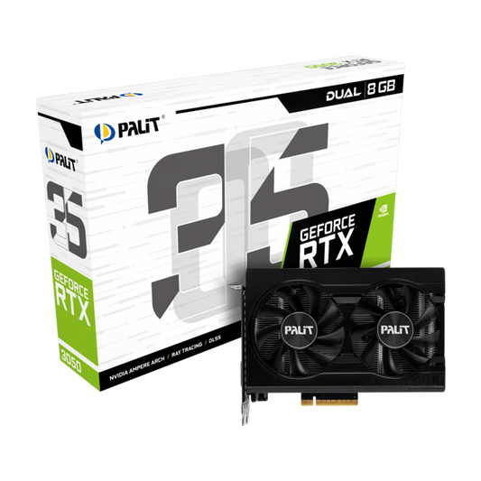 PALIT RTX3050 DUAL 8GB GDDR6 128BIT DVI HDMI DP GRAPHICS CARD [RGB] 2 FAN @