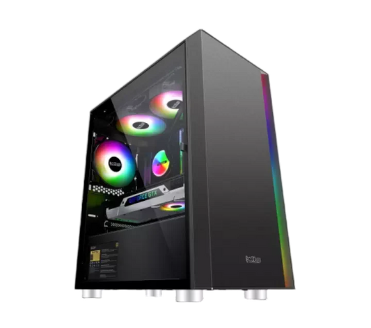 PC COOLER Game 5 TG Gaming Case Black ( Built in ARGB Strip)