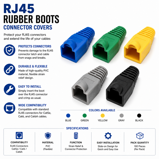 RJ45 Rubber Boots Connectors (blue green yellow gray black) (ROG-EXTENDED-MOUSEPAD)