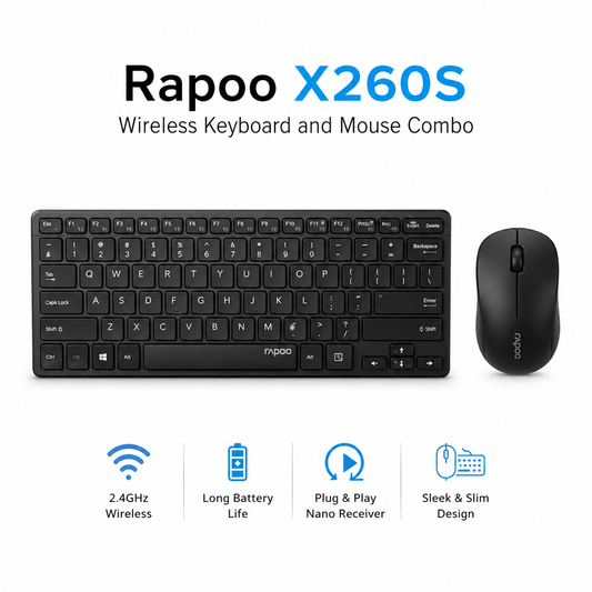 Rapoo X260S Wireless Keyboard and Mouse Combo black (X260SP)