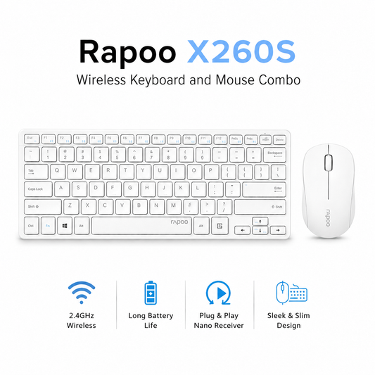 Rapoo X260S Wireless Keyboard and Mouse Combo white (GW900)