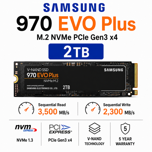 SAMSUNG 970 EVO Plus M.2 2TB NVME PCIe Gen3 x4 (MZ-V7S2T0BW)