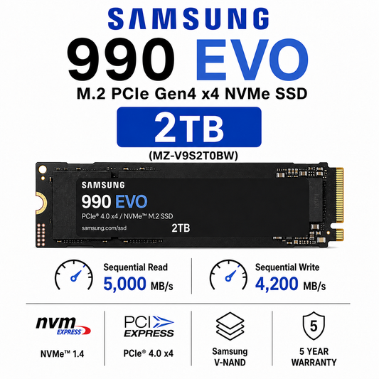 SAMSUNG 990 EVO M.2 PCIe Gen4 x4 NVMe 2TB (MZ-V9S2T0BW) (MZ-V9E2T0BW)