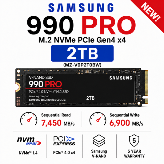 SAMSUNG 990 PRO M.2 2TB NVME PCIe Gen4 x4 MZ-V9P2T0BW NEW! (MZ-V9P2T0BW)