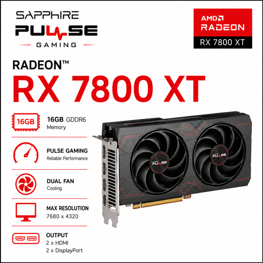 SAPPHIRE Radeon RX7800 XT PULSE GAMING 16GB GDDR6 (11330-03-20G)