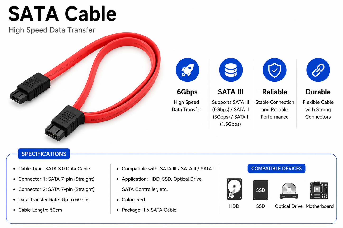SATA Cable (11322-01-20G)