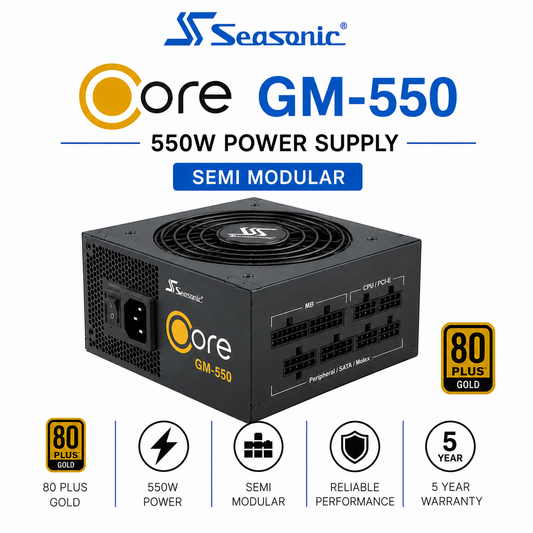 SEASONIC Core GM-550 - 550W 80 Plus Gold Semi Modular (SSR-500LM)
