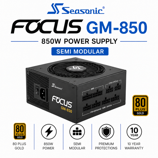 SEASONIC Focus GM-850 - 850W 80 Plus Gold Semi Modular (SSR-750FM)