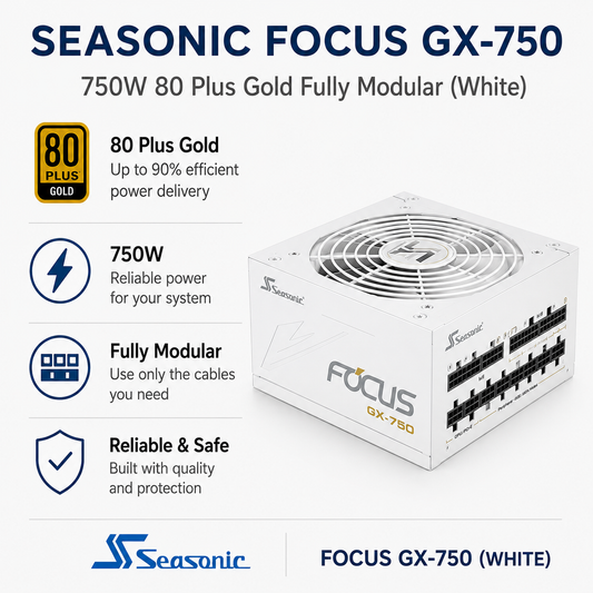 SEASONIC Focus GX-750 - 750W 80 Plus Gold Fully Modular (White) (SSR-750FX)