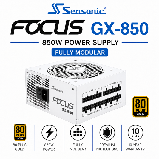 SEASONIC Focus GX-850 - 850W 80 Plus Gold Fully Modular (White) (SSR-850FX)