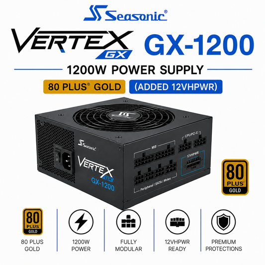 SEASONIC Vertex GX-1200 - 1200W 80 Plus Gold (Added 12VHPWR) (VERTEX-GX-1000)