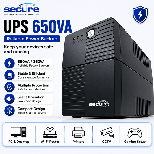 SECURE UPS 650VA Black (SEC-650VA)