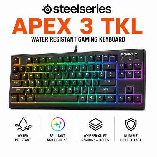 STEELSERIES APEX 3 TKL WATER RESISTANT GAMING KEYBOARD (64831)