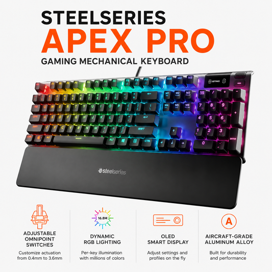 STEELSERIES APEX PRO GAMING MECHANICAL KEYBOARD (64626)