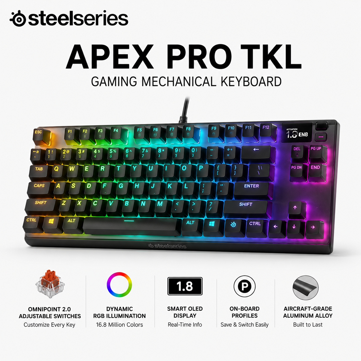 STEELSERIES APEX PRO TKL GAMING MECHANICAL KEYBOARD (64734)