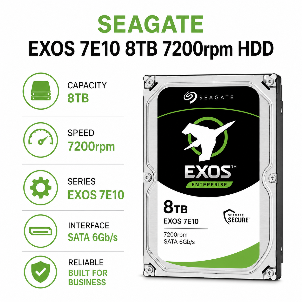 Seagate EXOS 7E10 8TB 7200rpm HDD (ST3500418AS)