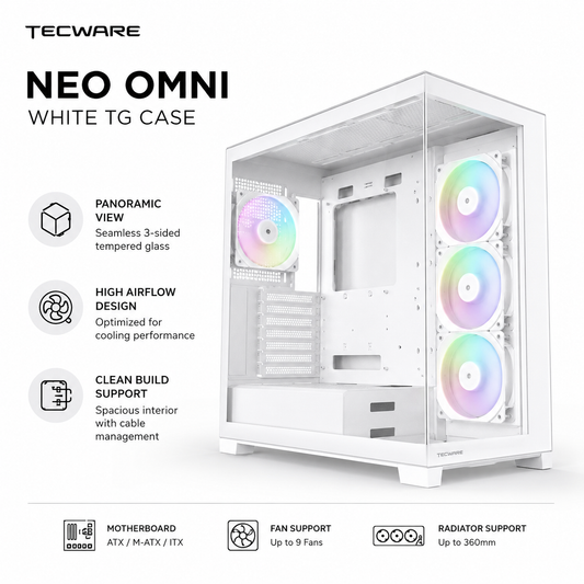 TECWARE Neo Omni White TG Case (TWCA-NEXUS-AIR-BK)