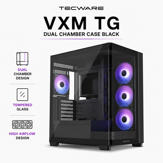 TECWARE VXM TG DUAL CHAMBER CASE BLACK (TWCA-VXM-BK)