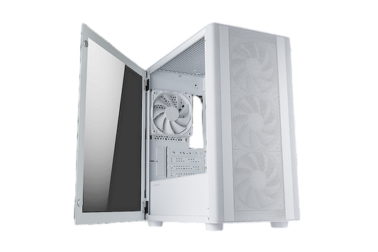 TECWARE Flatline White TG Case - 4x Fans Included