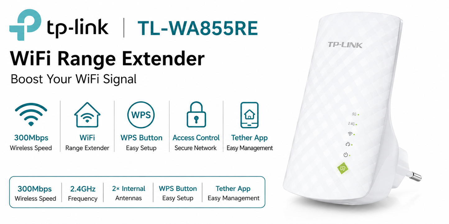 TP-LINK TL-WA855RE Wifi Range Extender (TL-WA855RE)