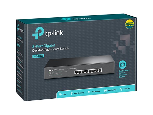 TP-Link TLSG1008 8-port Switch Hub 10/100/1000M Rackmount