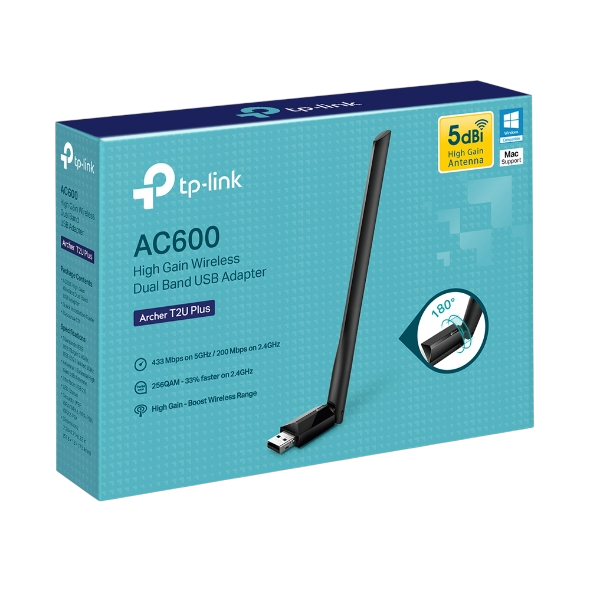 TPLink Archer T2U Plus AC600 Wifi Dual Band USB Adapter