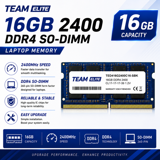 Team Elite 16GB 2400 DDR4 SO-DIMM Laptop Memory (TED416G2666C19-S01)