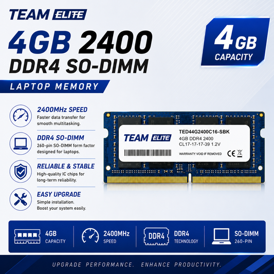 Team Elite 4GB 2400 DDR4 SO-DIMM Laptop Memory (TED44G2666C19-S01)