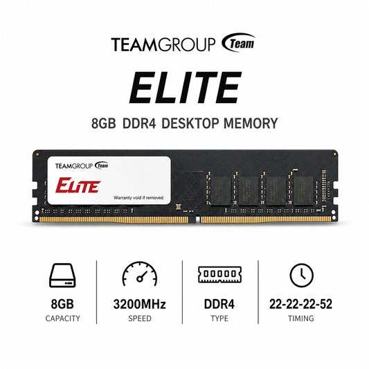 Team Elite 8gb 1x8 Memory 3200mhz Ddr4 22-22-22-52 (TED48G2400C16-S01)